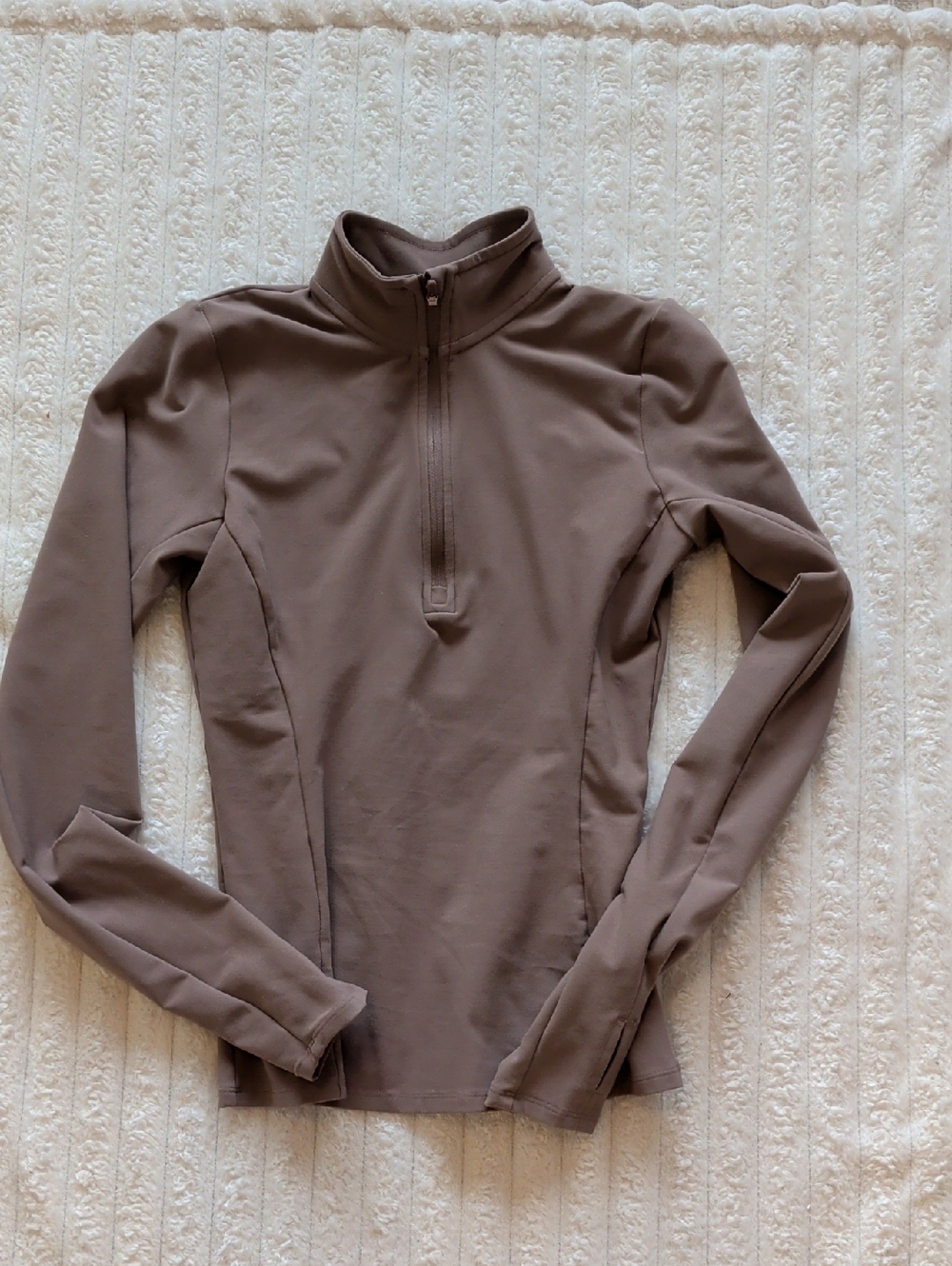 ALO Yoga Alo Soft Quarter-Zip Performance Top in Taupe